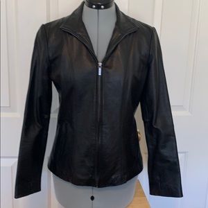 Black leather jacket